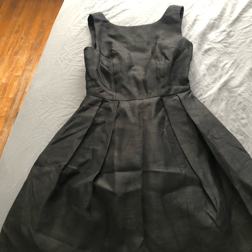 Black formal low back dress with bow